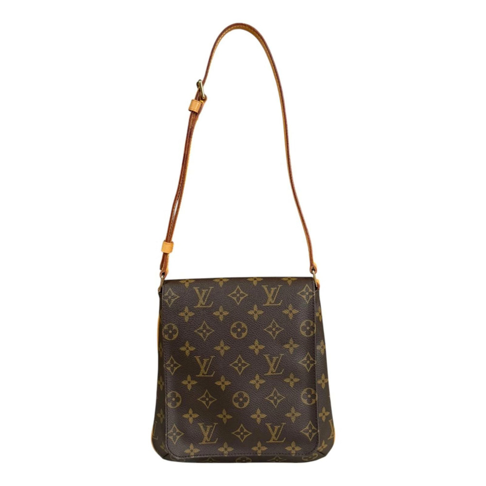 Louis Vuitton Musette Salsa Monogram Shoulder Bag Canvas Leather Brown